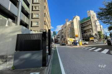 敷地の西側前面道路（北側から）