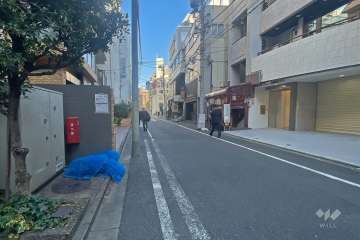 敷地東側の前面道路（南側から）