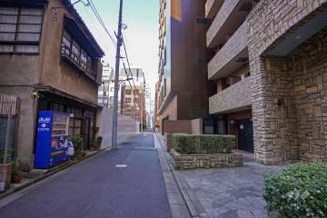 敷地西側の前面道路（南側から）