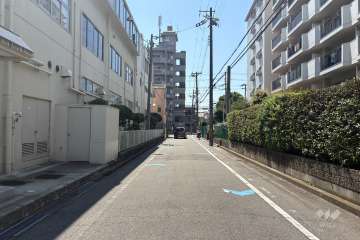 敷地東側の前面道路(北側から)