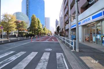 敷地東側の前面道路(北側から)