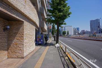 敷地東側の前面道路（南側から）