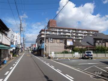 周辺には住宅の他、店舗も点在しています。