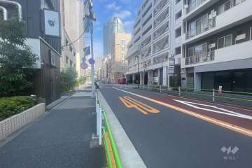 敷地東側の前面道路（南側から）