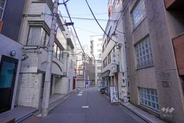 敷地北側の前面道路（西側から）