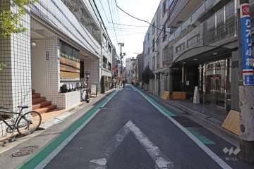 敷地東側の前面道路（北西側から）