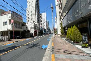 敷地西側の前面道路