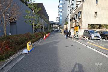 敷地東側の前面道路（南側から）