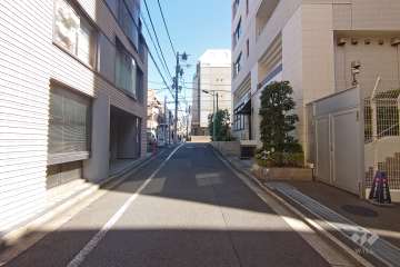 敷地北側の前面道路（西側から）
