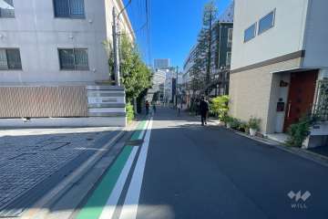 敷地南側の前面道路（西側から）