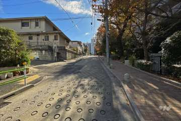 敷地東側の前面道路（北側から）