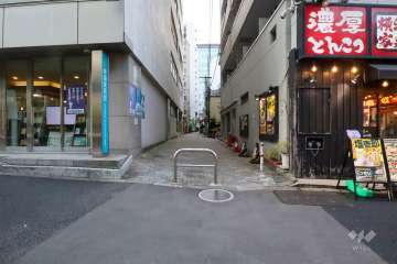 敷地南西側の前面道路(南東側から)