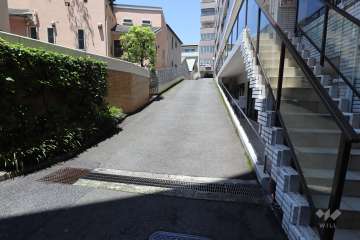 敷地西側の前面道路（南側から）