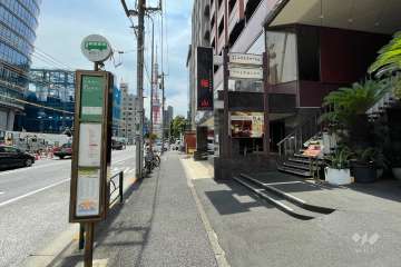 敷地北東側の前面道路（北西側から）