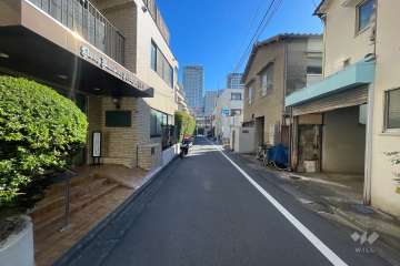 敷地南側の前面道路（西側から）