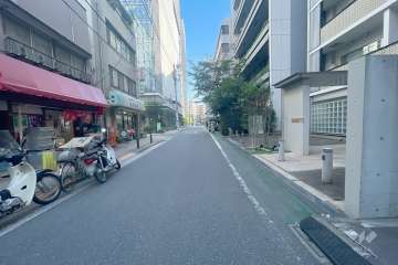 敷地北側の前面道路（西側から）