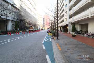 敷地西側の前面道路(南側から)