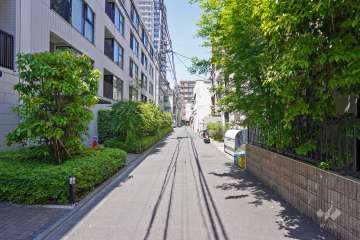 敷地北東側の前面道路（南東側から）