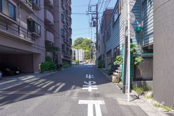 敷地南側の前面道路　