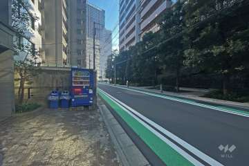 敷地西側の前面道路（北側から）