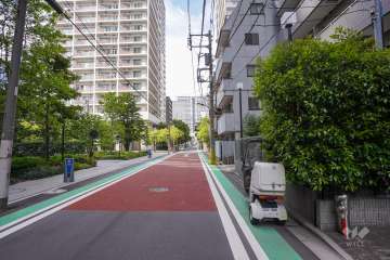 敷地西側の前面道路（南側から）