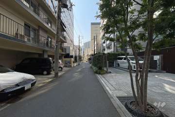 敷地南側の前面道路（東側から）