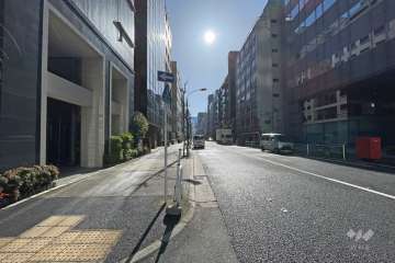 敷地南側の前面道路（西側から）