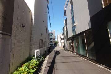 敷地東側の前面道路（南側から）
