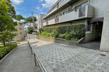 敷地北西側の前面道路（北東側から）