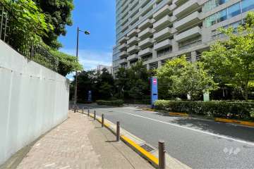 敷地の北東側前面道路（北西側から）