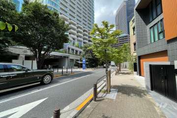 敷地の南東側前面道路（南西側から）-(2)