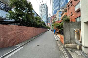 敷地の西側前面道路（南側から）