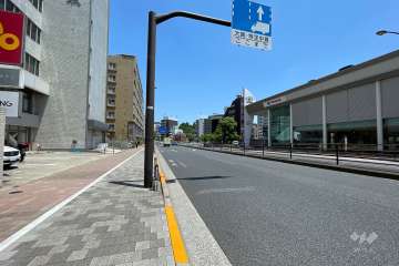 敷地南側の前面道路（西側から）