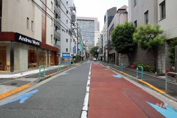 敷地南西側の前面道路（南東側から）