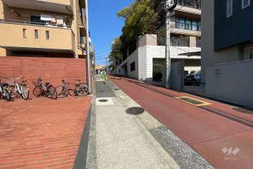 敷地東側の前面道路（南側から）