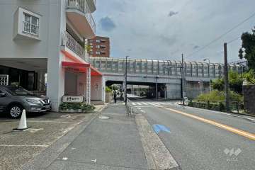 敷地の北西側前面道路（北東側から）