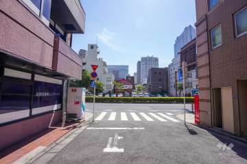敷地南側の前面道路（西側から）