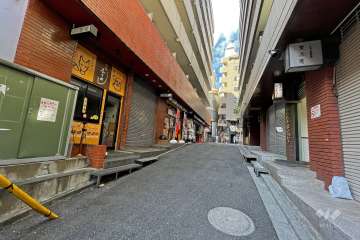 敷地の南西側前面道路（北西側から）