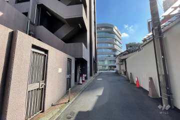 敷地南西側の前面道路（北東側から）