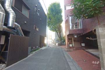 敷地北側の前面道路（西側から）