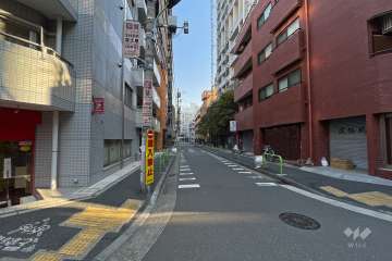 敷地東側の前面道路（南側から）