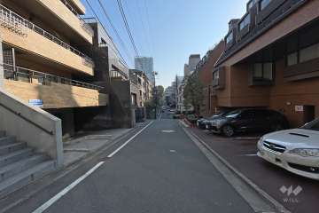 敷地北側の前面道路（西側から）