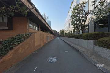 敷地西側の前面道路（北側から）