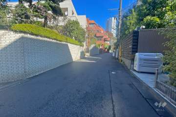 敷地北側の前面道路（西側から）