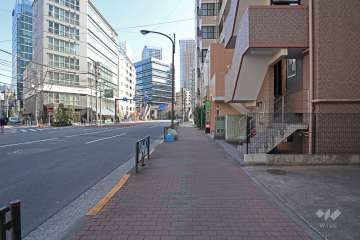 敷地北側の前面道路（西側から）