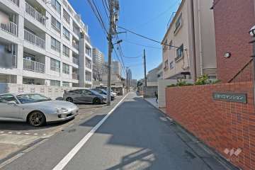 敷地南側の前面道路（西側から）