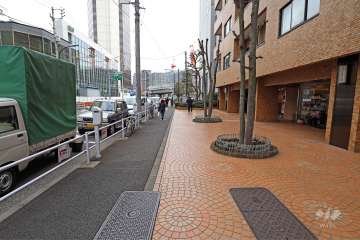 敷地北東側の前面道路（北西側から）