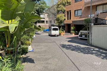 敷地西側の前面道路（南側から）
