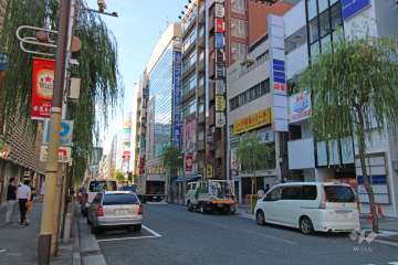 敷地西側の前面道路（北側から）