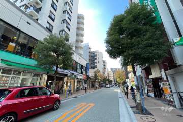 敷地の北側前面道路（東側から）